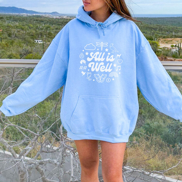All is Well Hoodie Blue